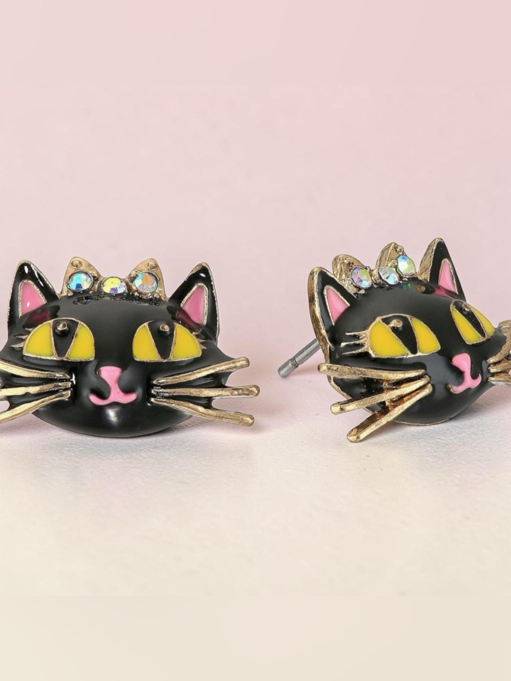 Betsey Johnson Cat stud earrings NEW